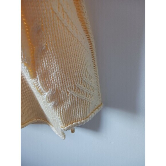 Karen Scott Pullover Sweater Cable Knit Long Sleeve Crew Neck Yellow Size M - Picture 5 of 6